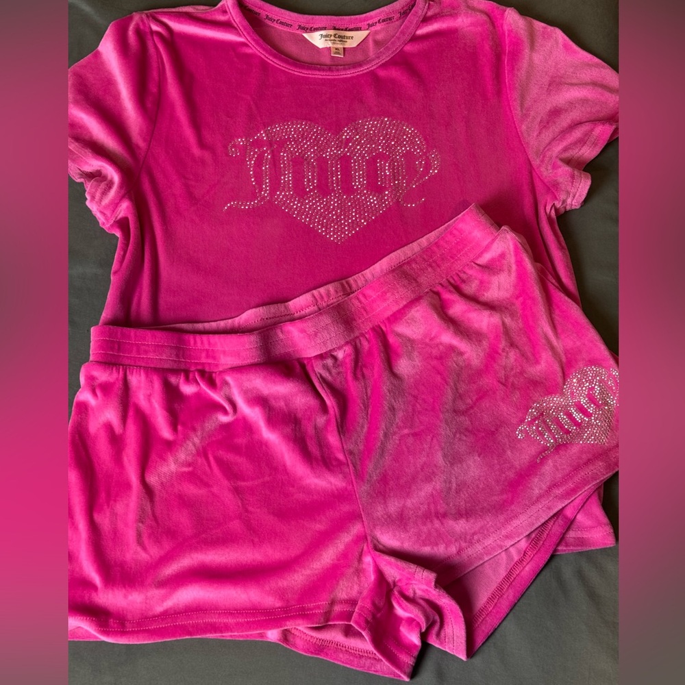 Juicy Couture Pink Velour Lounge Set Size XL - Picture 1 of 10